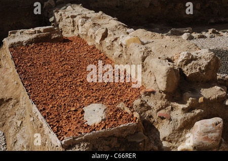 Site archéologique - Mur d'ALCALA DE HENARES ( 13 ème ). Communauté de Madrid .ESPAGNE Banque D'Images