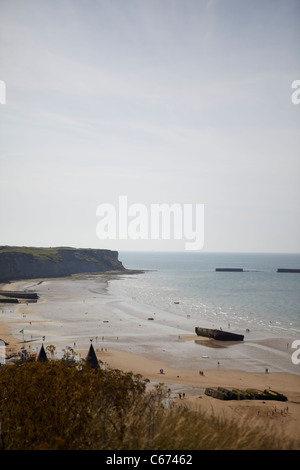 Environs donnant sur la célèbre plage d'Omaha Beach, Normandie Banque D'Images