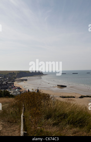 Environs donnant sur la célèbre plage d'Omaha Beach, Normandie Banque D'Images