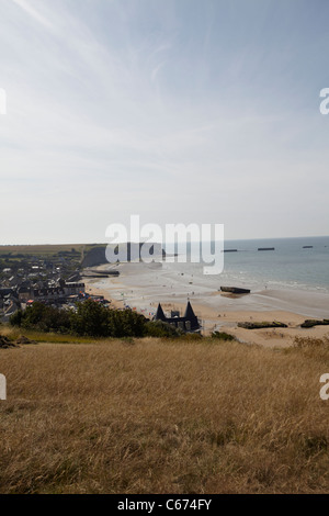 Environs donnant sur la célèbre plage d'Omaha Beach, Normandie Banque D'Images