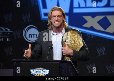 En présence de pointe pour WRESTLEMANIA XXVII Conférence de presse, Hard Rock Café, New York, NY Le 30 mars 2011. Photo par : Rob riche/Everett Collection Banque D'Images