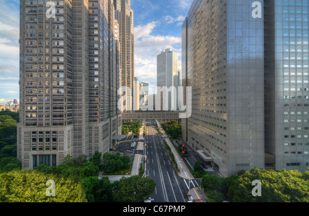 Les immeubles de bureaux y compris Metropolitan Government Building dans Shinjuku, Tokyo Japon. Banque D'Images