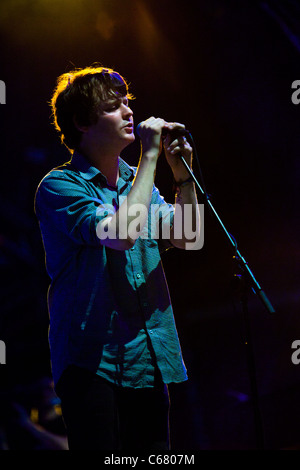 Benicassim, FIB Juillet 2011 - Festival International de Musique - Zach Condon, depuis Beyrouth, le samedi 16 Banque D'Images