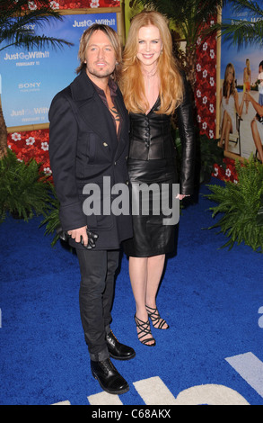 Keith Urban, Nicole Kidman aux arrivées pour juste aller avec Premiere, le Ziegfeld Theatre, New York, NY Le 8 février 2011. Photo Banque D'Images