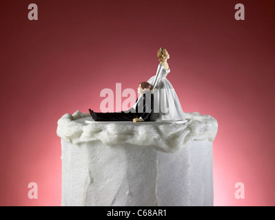 Funny Wedding Cake Topper de bride & Groom Banque D'Images