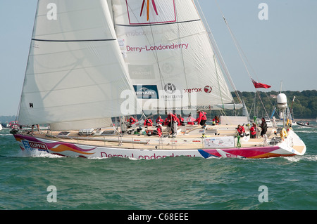 La flotte Clipper tour du monde au départ de la course Banque D'Images