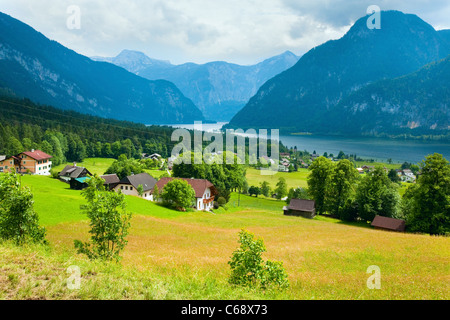 Très belle vue lac Hallstatter Alpin Voir (Autriche) Banque D'Images