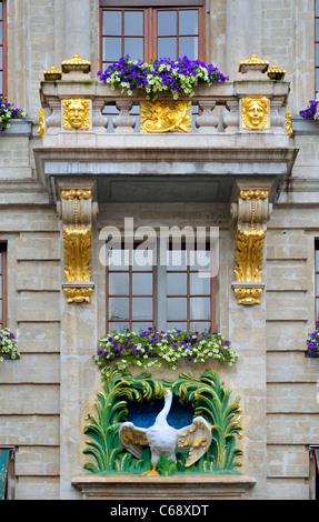 Bruxelles, Belgique. La Grand Place. Maison du Cygne / Maison des Swan (no 9) détail façade - swan Banque D'Images