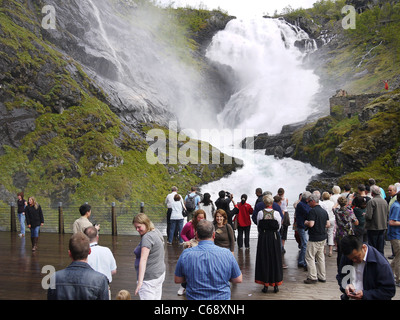 La Norvège cascade Kjosfossen Banque D'Images