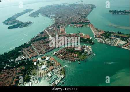 Vue aérienne de Venise et la lagune, italie Banque D'Images