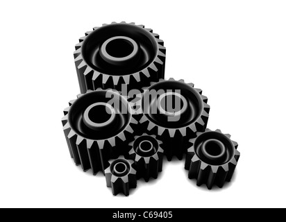 Gears on white background Banque D'Images