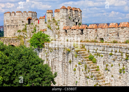 Yedikule Château (Château de Tours à 7) murs byzantin à Istanbul, Turquie. Banque D'Images