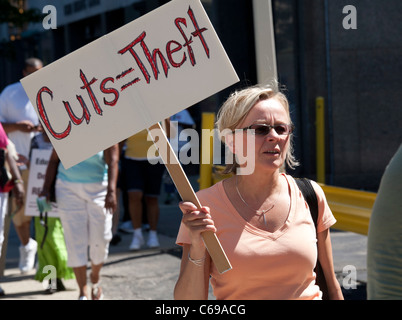 Protestation des salaires des enseignants Banque D'Images