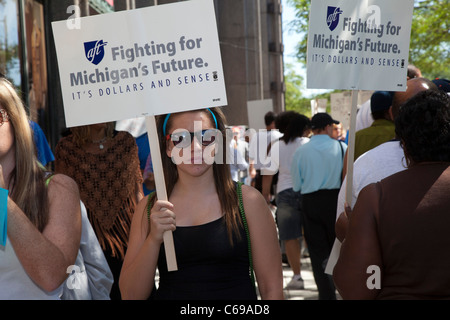 Protestation des salaires des enseignants Banque D'Images