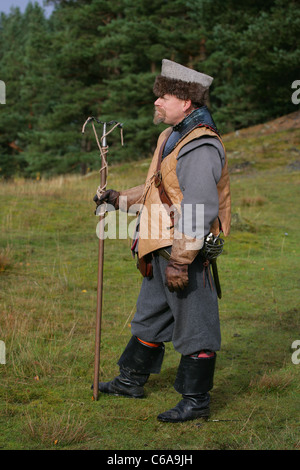 Portrait d'un membre de [Fraser's Dragoons], un 17e siècle re-enactment society Banque D'Images