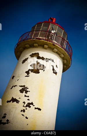 Point d'Ayr phare de Talacre Beach dans le Flintshire, au nord du Pays de Galles Banque D'Images