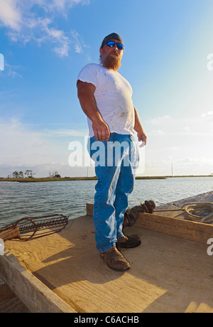 Les pêcheurs d'huîtres travaillant dans la baie d'Apalachicola. Banque D'Images