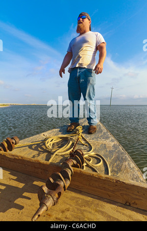 Les pêcheurs d'huîtres travaillant dans la baie d'Apalachicola. Banque D'Images