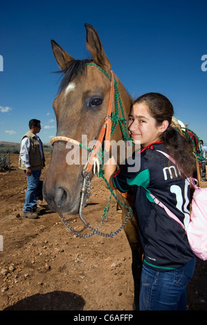 Fille du Président Calderon Maria épouse son cheval à la tequila Jose Cuervo plantation en Tequila, Mexique Banque D'Images