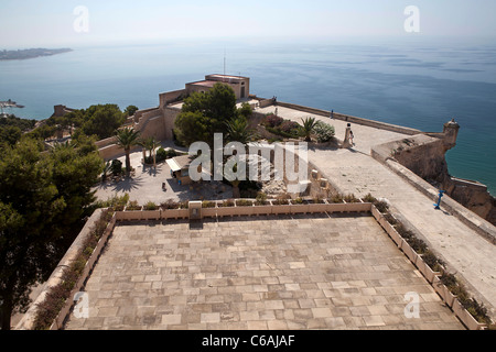 Château Santa Barbara à Alicante. Banque D'Images