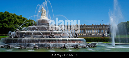 Fontaine Latona et Schloss Herrenchiemsee Castle, Herreninsel Haute-bavière Allemagne Banque D'Images