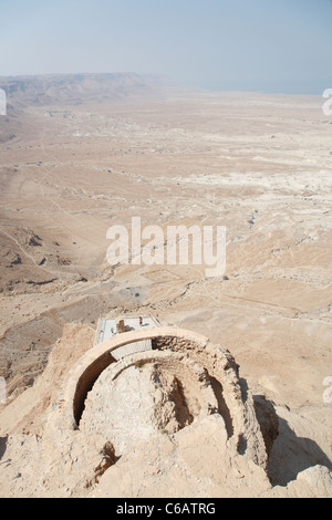 Ruines antiques, Massada, La Mer Morte, Israël Banque D'Images