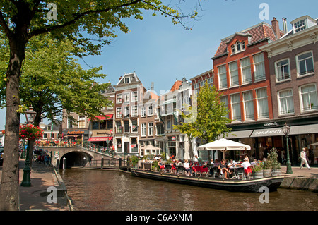 Leiden Nouvelle Nieuwe Rijn Pays-bas canal Rhin Banque D'Images