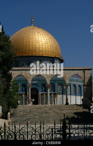 Le dôme du Rocher sur le mont du Temple dans la vieille ville de Jérusalem, Israël Banque D'Images