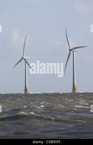 Ferme éolienne off-shore Wind turbine Banque D'Images