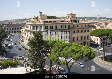 Théâtre de Marcellus peut être vu à partir de la Basilique de Saint Marie Autel du ciel, Rome, Italie. Banque D'Images