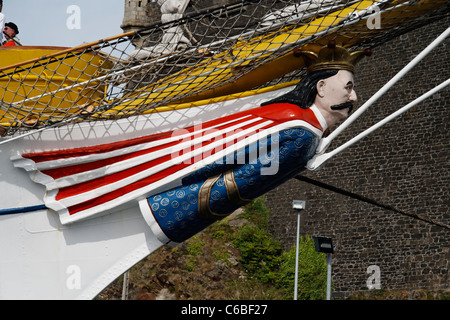 Figure de proue sur Mircea, tallship qui participent au festival maritime Brest 2008 (Bretagne, France). Banque D'Images