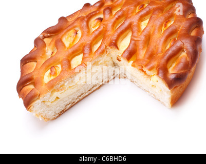 Remplissage de tarte aux pommes isolated on white Banque D'Images