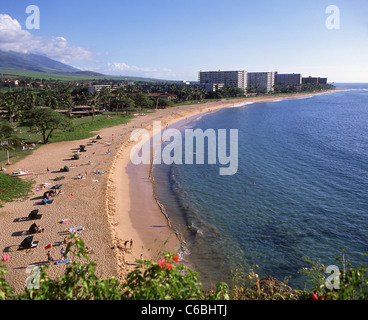 Kaanapali Beach, Kaanapali, Maui, Hawaii, États-Unis d'Amérique Banque D'Images