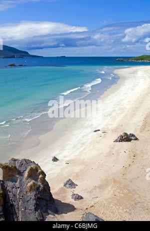 Balnakeil Bay, Durness, sur la côte nord, route 500 Sutherland, Cape Wrath péninsule sur la gauche, Faraid la tête vers la droite, les Highlands écossais, UK Banque D'Images