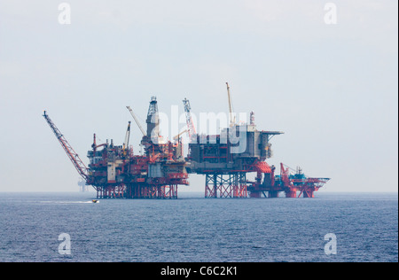 Oil Rig driling champ pétrolier Valhall partie norvégienne de la mer du Nord Banque D'Images