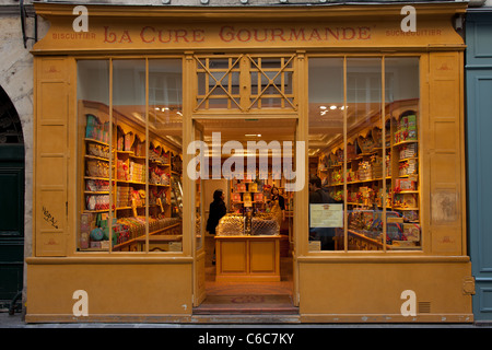 La biscuiterie boutique sur rue Saint-Louis en l'Île, Paris, France Banque D'Images