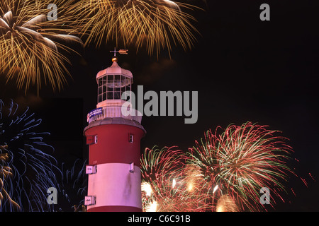 Plymouth Hoe Fireworks. 2011 Banque D'Images