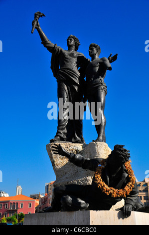 La statue des martyrs . La Place des Martyrs, Beirut Central District. Liban Banque D'Images