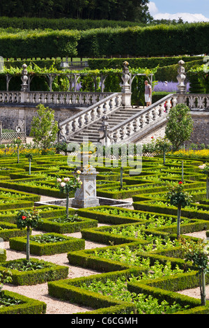 Jardin formel des jardins paysagers à Villandry, Indre et Loire, France, Europe Banque D'Images