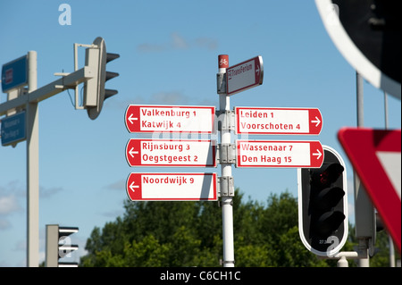 Direction touristiques Leiden Pays-Bas Hollande Europe Banque D'Images