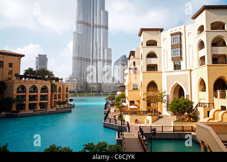 Le Burj Khalifa, achevée en 2010, la structure fait homme le plus grand au monde, DUBAÏ, ÉMIRATS ARABES UNIS Banque D'Images