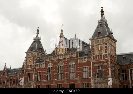 Gare Centrale Amsterdam Pays-Bas Hollande Europe Banque D'Images