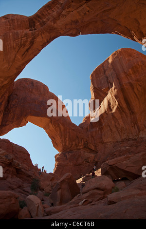 Moab, Utah - Double Arch dans Arches National Park. Banque D'Images