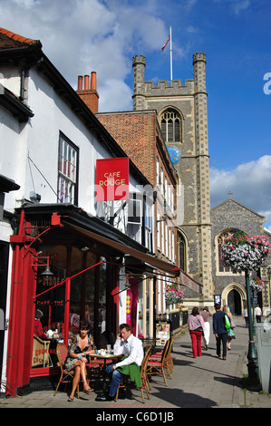Hart Street montrant St.Marys Church, Henley-on-Thames, Oxfordshire, Angleterre, Royaume-Uni Banque D'Images