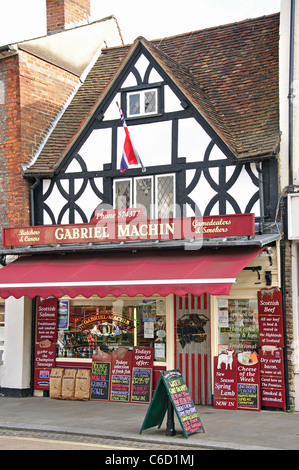 Gabriel Machin bouchers boutique, Market Place, Henley-on-Thames, Oxfordshire, Angleterre, Royaume-Uni Banque D'Images