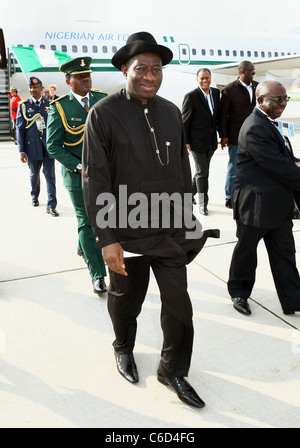 Son Excellence M. Goodluck Ebele Jonathan, Président et Grand Commandant Commandant de la République fédérale du Nigéria, arrive Banque D'Images