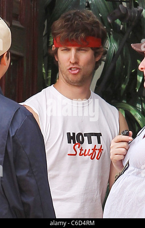 Jon Heder dans un décor de cinéma en tournage à Toluca Lake Los Angeles, Californie - 24.06.10 Banque D'Images