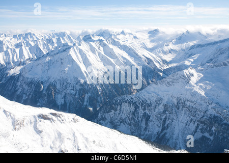 Hintertuxer Gletscher, Panoramablick vom Gefrorene Wand, Aussichtspunkt, Tux, view point, glacier de Hintertux Banque D'Images