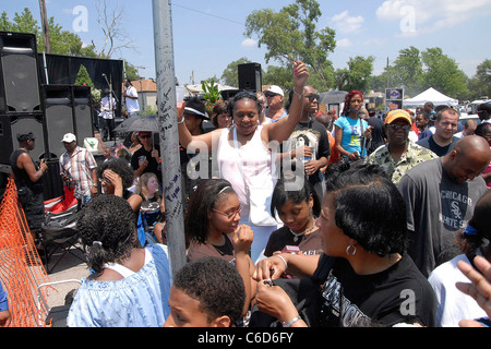 Gary atmosphère héberge Memorial et du lancement officiel de la Michael Jackson Monument Gary, Indiana - 25.06.10 * KATHERINE Banque D'Images