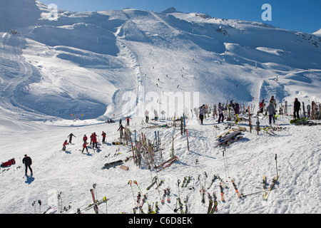 Hintertuxer Gletscher suis Skifahrer, skieur au glacier de Hintertux Banque D'Images